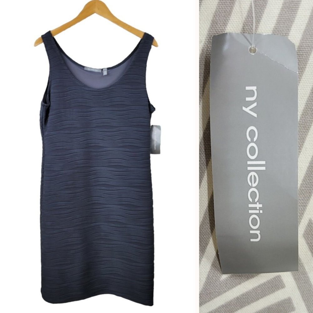 New NY Collection Dress size XL Sheath cocktail party Stretch party grey Texture